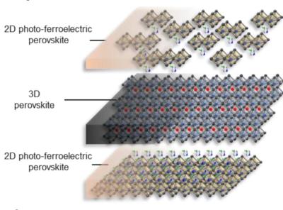 Design and evidence of a ferroelectric 2D/3D/2D perovskite heterostructure image